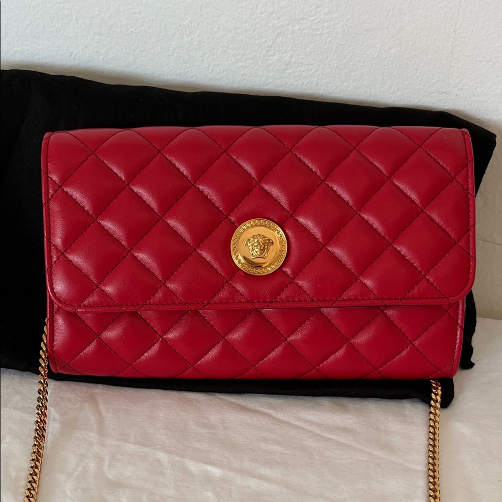 Versace Red Quilted Bag EUC